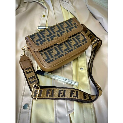 фото Сумка кросс-боди wow zina fen 0009, фактура матовая, гладкая, зернистая, рельефная, коричневый