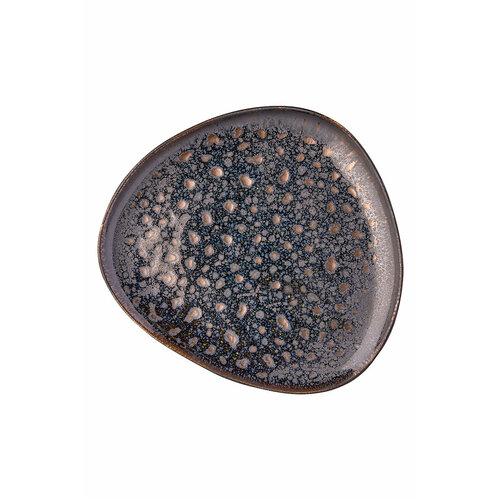 Тарелка фарфоровая треугольная черная 