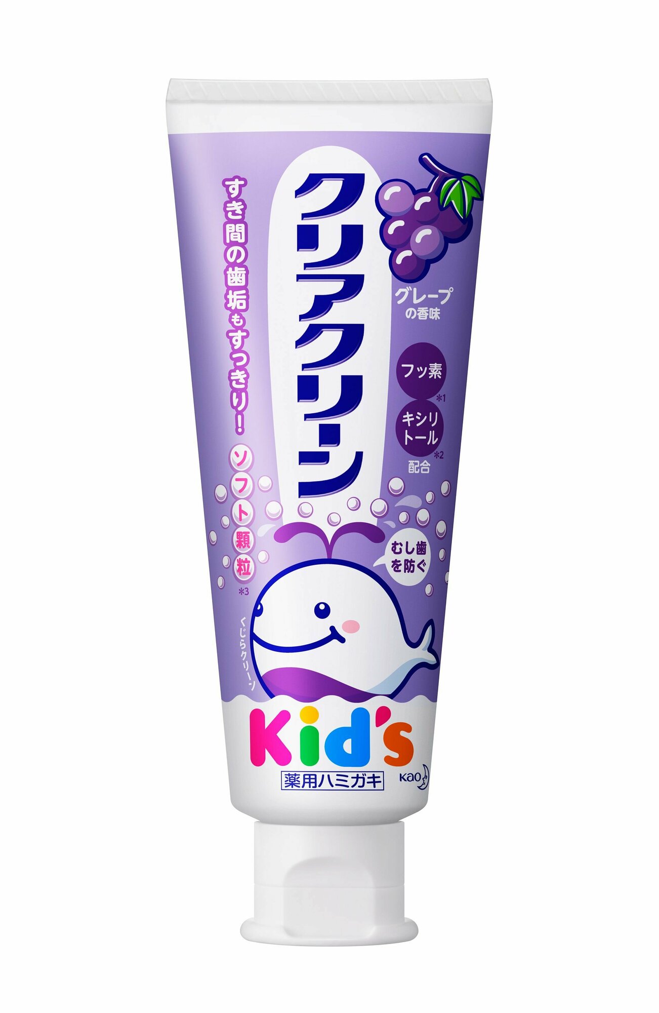 KAO Детская зубная паста "Clear Clean Kid s" со вкусом винограда (от 3 лет) 70 г