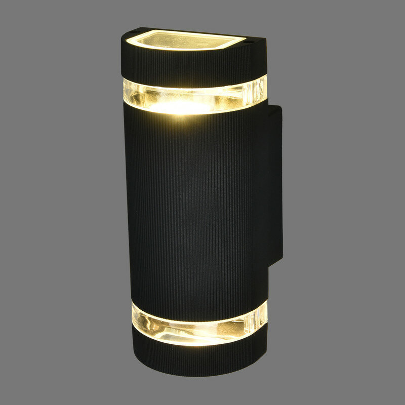Светильник настенный уличный Apeyron 2хGU10 теплый белый свет цвет черный с датчиком движения - фото №7