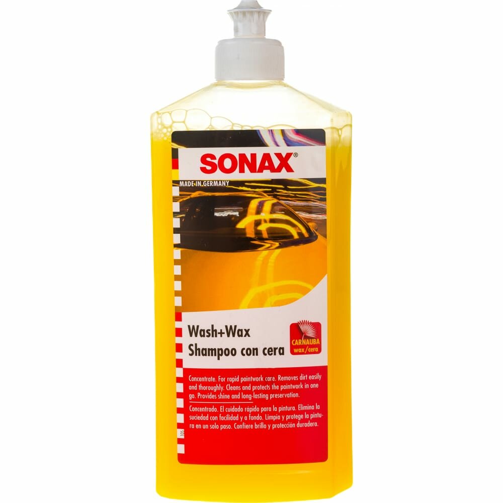 SONAX Автошампунь-концентрат с воском Wash and Wax