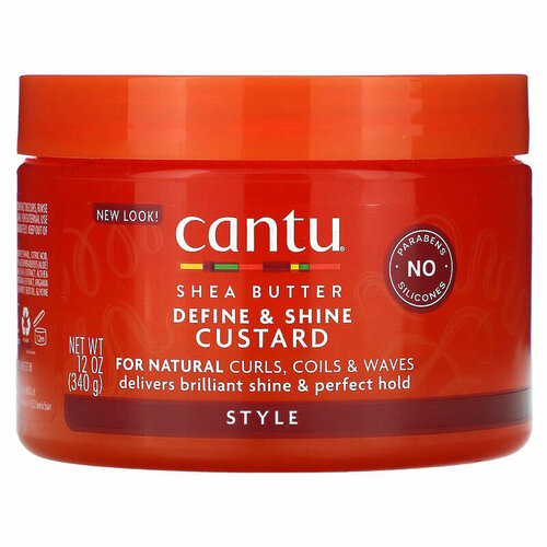 Cantu Custard , Масло ши для натуральных волос, заварной крем для придания блеска и придания блеска 340г