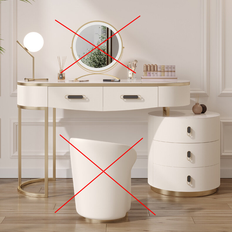 Роскошный итальянский туалетный столик с зеркалом (только столик с тумбой без зеркала и стула 100 см)