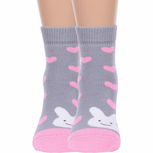 Носки Брестские 2 пары, размер 15-16, серый, розовый носки брестские 3 пары размер 15 16 розовый фиолетовый