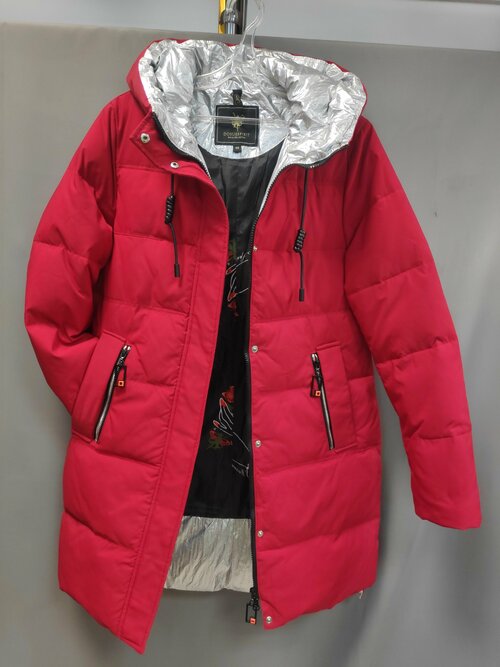Куртка , размер 48, красный, розовый