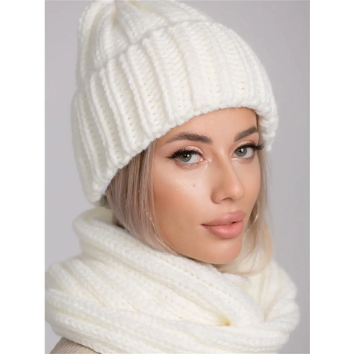 фото Шапка бини miki, размер 54-58, белый