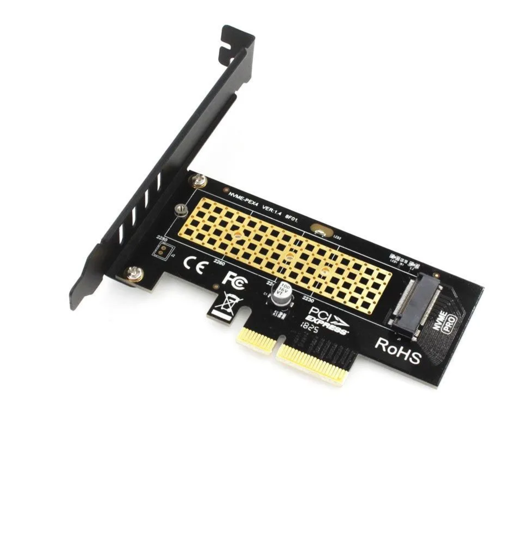 Адаптер M.2 на PCIE X1 для SSD NVMe модель SK4 для форматов 22x30, 22x42, 22x60 и 22x80 мм, ключ M, поддержка PCIE X4 X8 X16