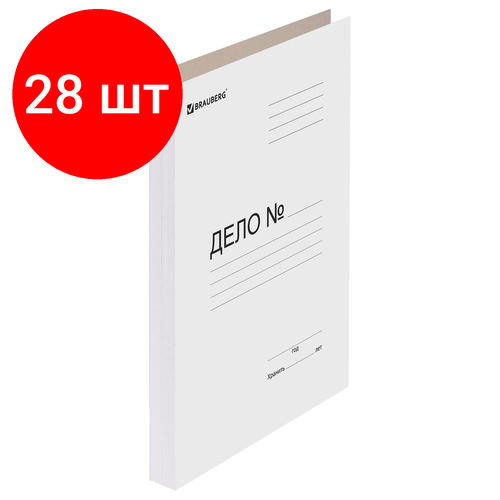 Комплект 28 шт, Папка без скоросшивателя Дело, картон, плотность 440 г/м2, до 200 листов, BRAUBERG, 110929 папка дело без скоросшивателя brauberg картон плотность 440 г м2 до 200 листов brauberg