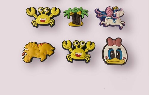 Изображение товара Набор джибитсов. Динозавр, два Краба, единорог, пальма и уточка