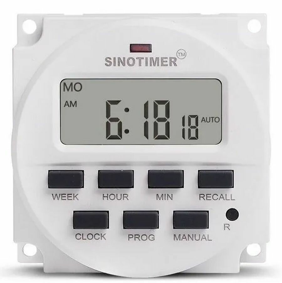 фото Универсальный недельный программируемый таймер переключатель на 12B DC Sinotimer TM618N-4