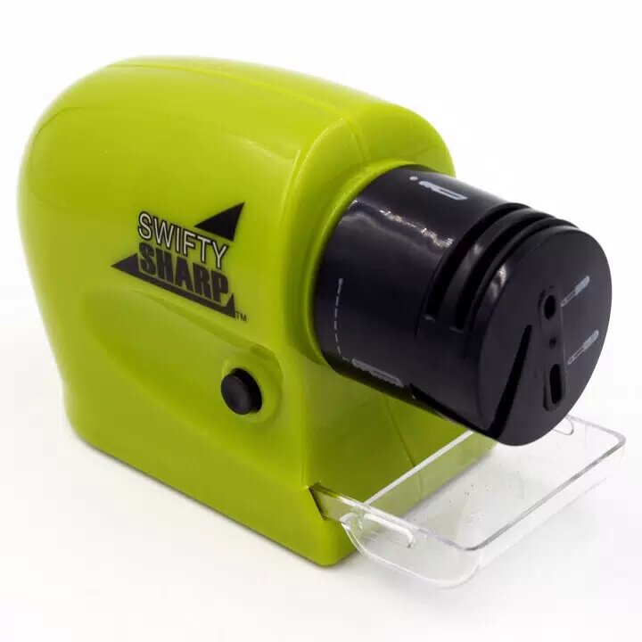 Электрическая точилка для ножей, зеленый-черный