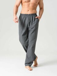 Брюки мужские домашние, NL TEXTILE GROUP, штаны пижамные, клетка, на резинке, размер 48