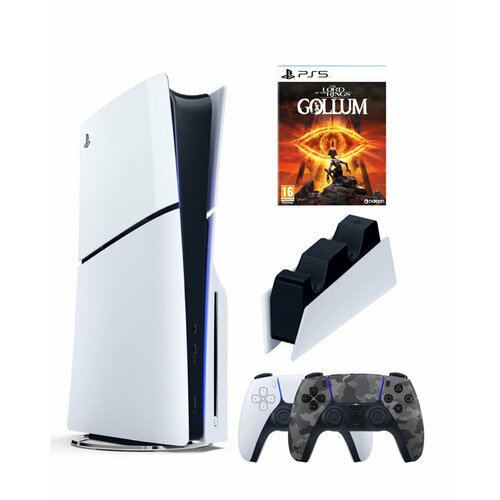 Приставка Sony Playstation 5 slim 1 Tb+2-ой геймпад(Camo)+зарядное+Gollum