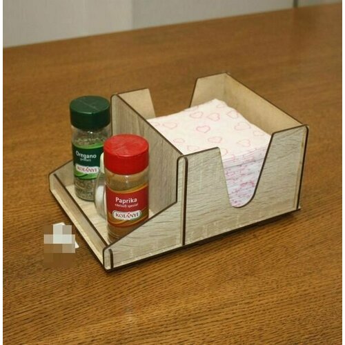 Деревянная салфетница для ресторана с отсеками для соусов, специй и меню