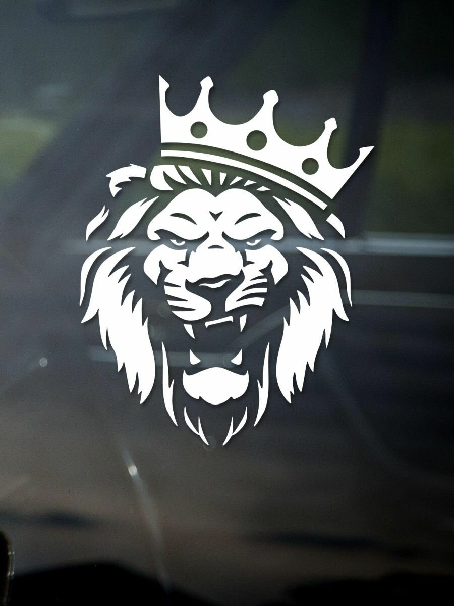 Наклейка на авто лев с короной