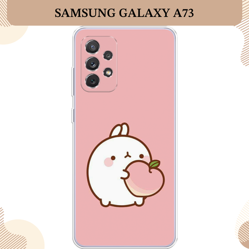 Силиконовый чехол Кролик с персиком на Samsung Galaxy A73 / Самсунг Галакси А73