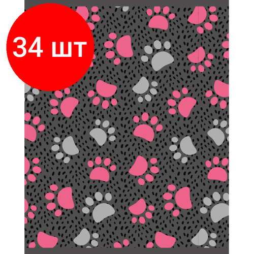 Комплект 34 штук, Тетрадь общая А5 48л №1School Panda лапки, клет, скреп, ВД-лак комплект 17 штук тетрадь общая а5 48л 1school panda лапки клет скреп вд лак