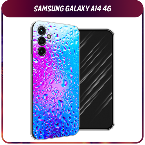 силиконовый чехол весенний букет на samsung galaxy a14 5g самсунг галакси a14 5g Силиконовый чехол на Samsung Galaxy A14 4G / Галакси A14 4G Капли на стекле