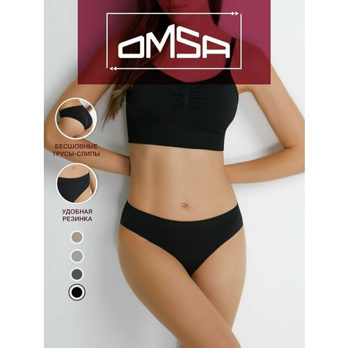 Трусы Omsa, размер 44/46 (S/M), черный 7060 303 трусы для девочки 76 38 серый меланж 1612