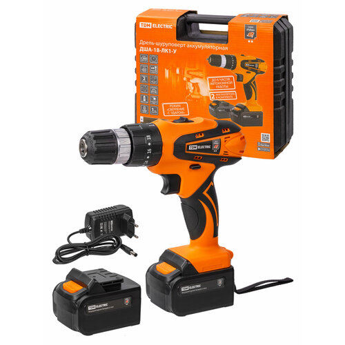 Дрель-шуруповерт акк ДША-18-ЛК1-У 18 В 2 Ач Li-Ion 2 шт 32 Нм 0-1400 обмин кейс Рубин TDM 570200₽