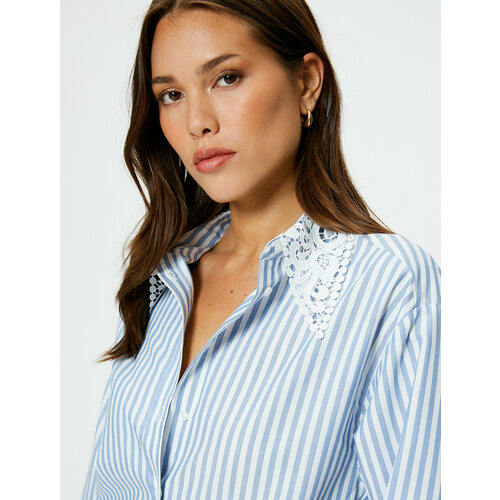 фото Рубашка koton, размер 34, синий