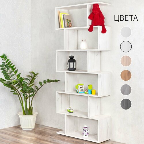 Стеллаж деревянный белое дерево 176 см. интерьерный стеллаж в стиле ikea