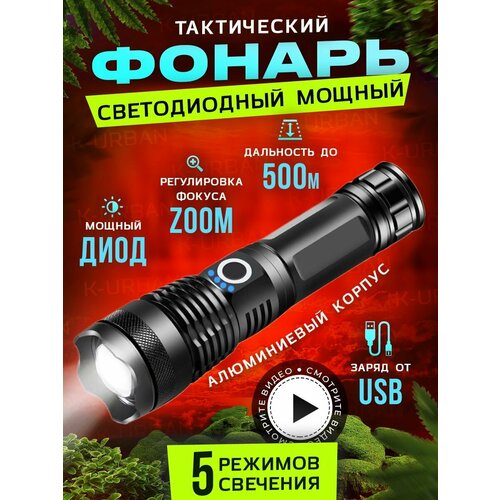 Фонари игрушечные FLASHLIGHT черный, черный матовый, черный графит