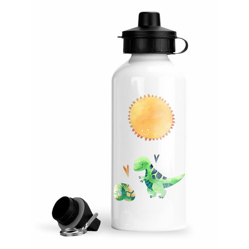 фото Спортивная бутылка для воды динозаврик и солнышко luzimuzi