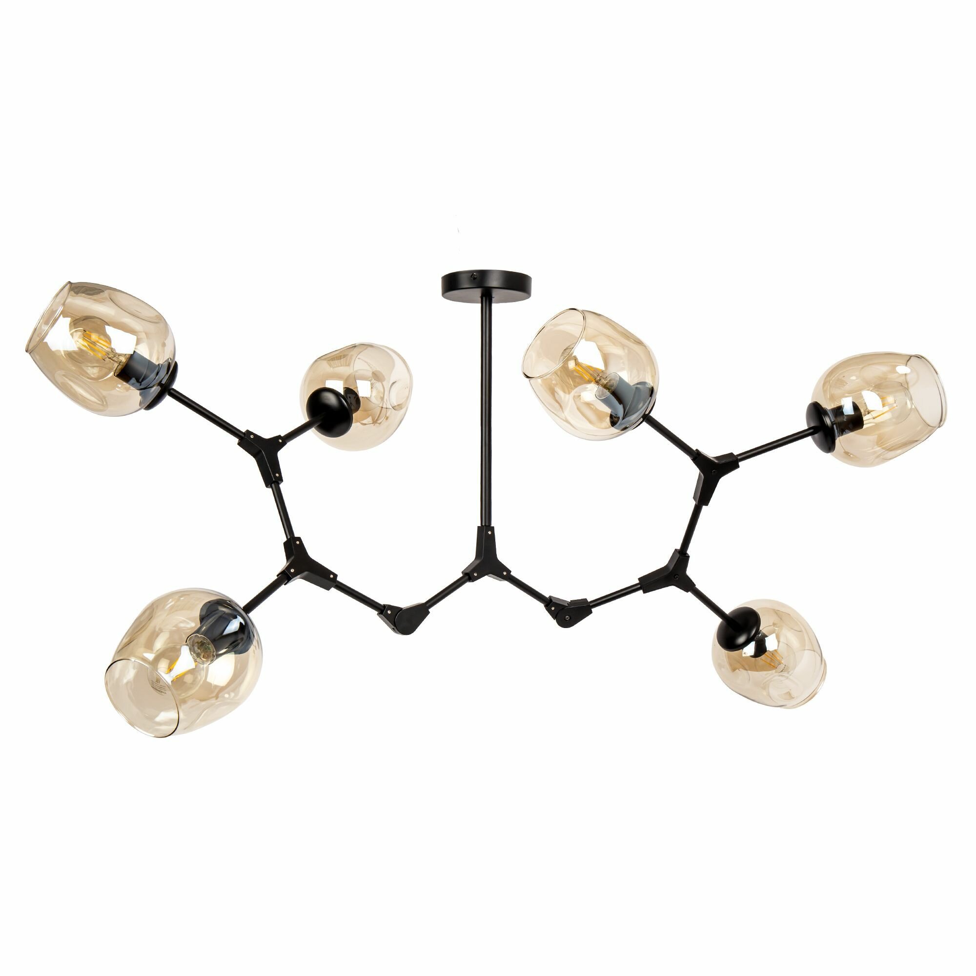 фото Подвесная люстра HIPER H207-1 / 6 плафонов / E27 / 60 Вт / Черный