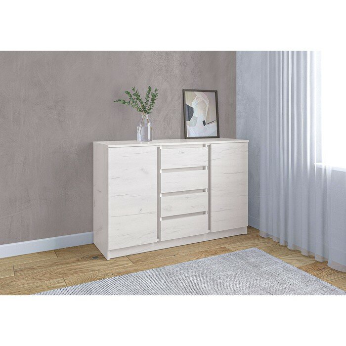 фото Клик Мебель Комод Зара 1310х440х870 крафт белый