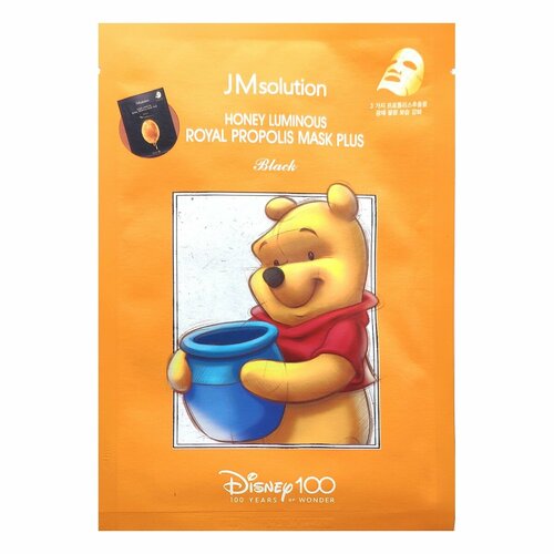 JMsolution Тканевая маска для лица с прополисом / Disney100 Honey Luminous Royal Propolis Mask Plus, 30 мл, 2 штуки