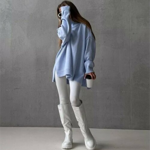 фото Свитер, размер единый, голубой zonastyle
