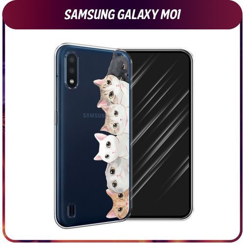 Силиконовый чехол на Samsung Galaxy M01 / Самсунг Галакси M01 Котики, прозрачный силиконовый чехол на samsung galaxy m01 самсунг галакси m01 прозрачный