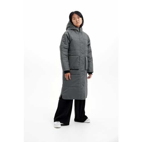 Пальто, размер M, серый