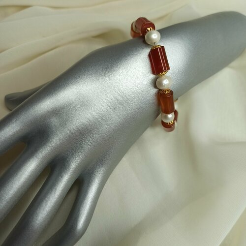 фото Браслет, золотой, белый malichet