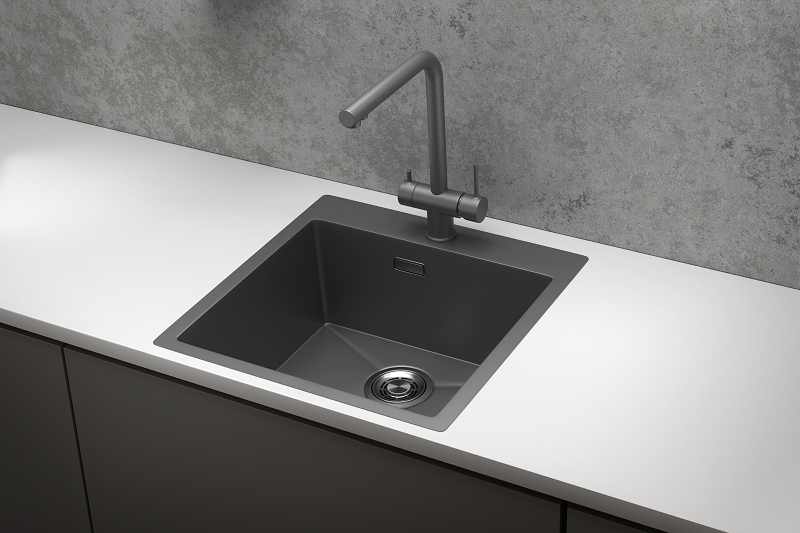 Мойка кухонная Granula Kitchen Space 5045U графит матовый - фото №15