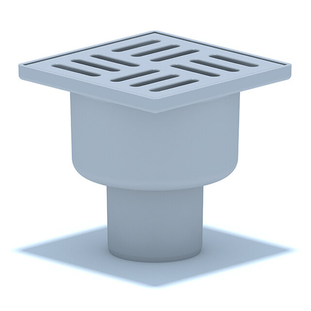 фото Трап вертикальный 100х100 мм слив 50 мм пластик гидрозатвор