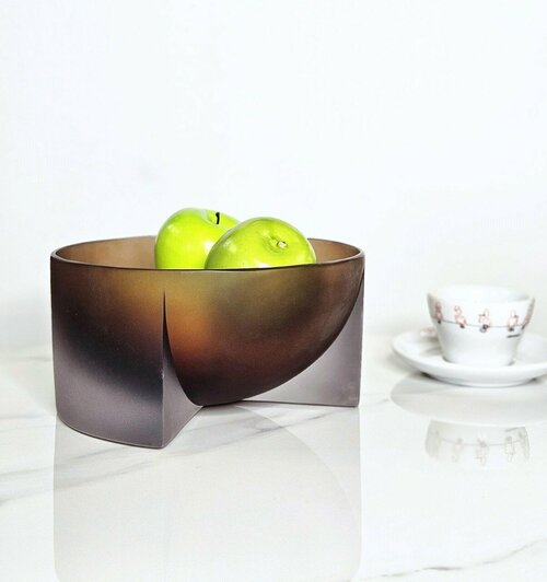 Чаша ваза интерьерная конфетница декоративная коричневая Transparent Brown bowl