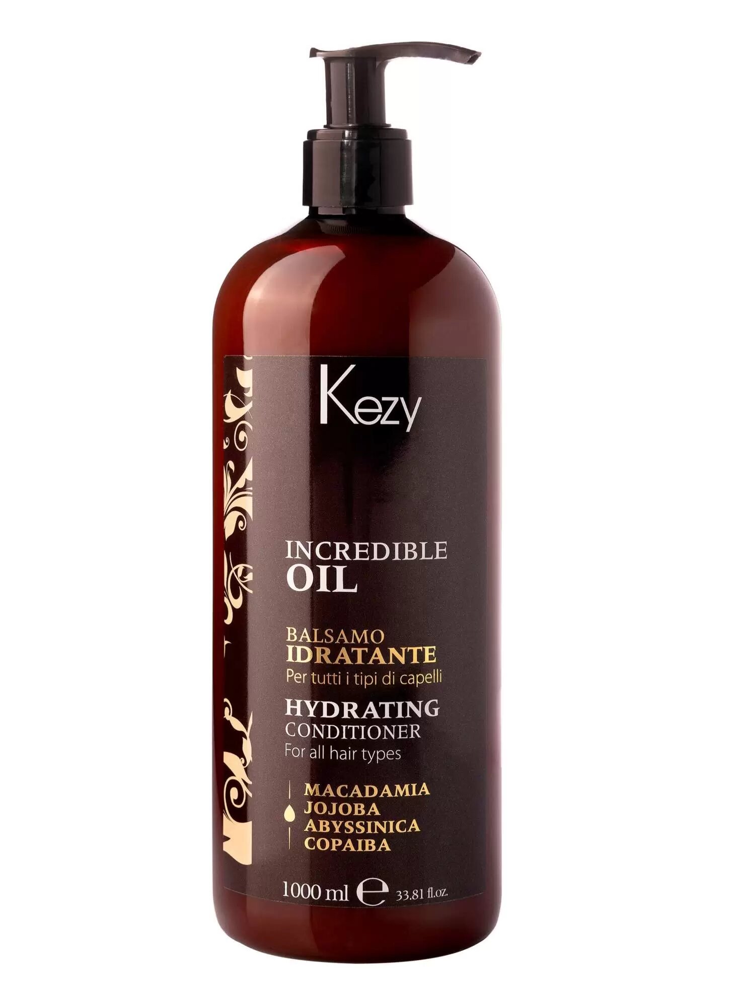 KEZY кондиционер Hydrating Incredible Oil увлажняющий для всех типов волос, 1000 мл