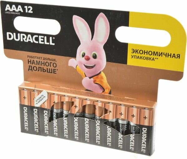 Элемент питания Duracell AAA LR03/MN2400 (мизинец) блистер 12 шт