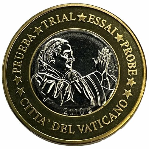 Ватикан 1 евро 2010 г. (Европа) Specimen (Проба)