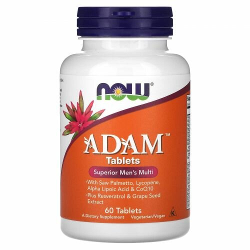 Картинки NOW Foods, ADAM, улучшенные мультивитамины для мужчин, 60 таблеток