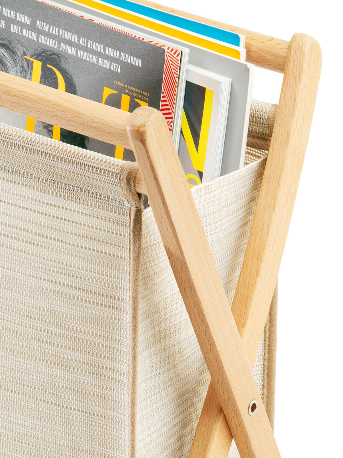 Газетница Casy Home MR-012, складная, дерево/полиэстер 30х15х30 см — фото 1
