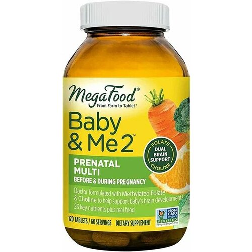 Megafood, Baby & Me 2, Prenatal Multi, мультивитамины для беременных 60 табл