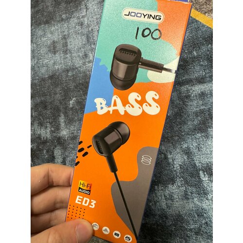 Проводные наушники капельки с микрофоном Jooying ED3 98 Дцб 130см 32 Ом разъем 35мм для старых телефонов магнитолы радио MP3-плеера VR- 588₽