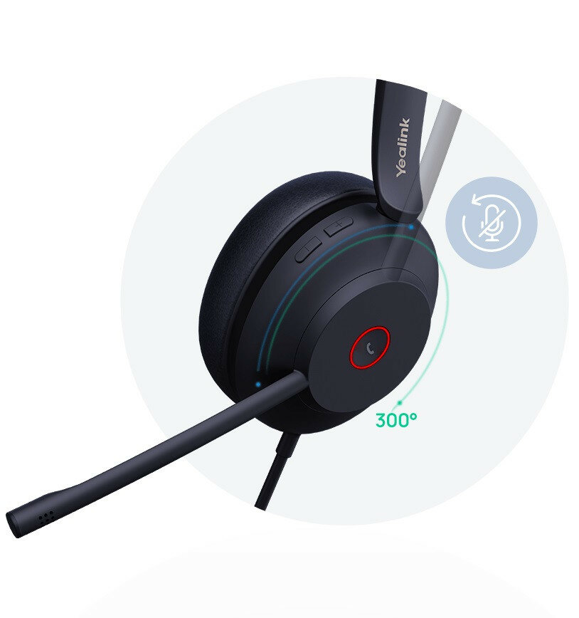 Гарнитура Yealink проводная, HD звук, шумоподавление, LED-индикатор, USB - фото №8