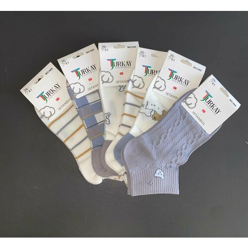 Носки Turkan, 6 пар, 6 уп., размер 36/41, мультиколор носки turkan 6 пар размер 37 41 мультиколор
