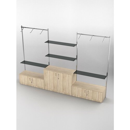 Настенная торговая система Global 6 3600мм с тумбами Т-11 и Т-21 Дуб Сонома 360 x 45 x 2395 см 59592₽