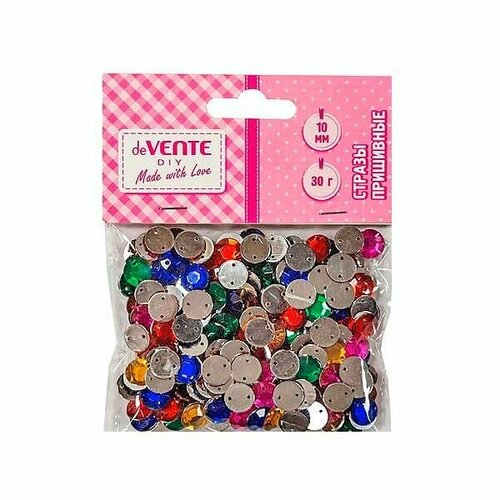 Стразы пришивные Круглые d10мм ассорти пакет еп DEVENTE 8002384 858360 306₽
