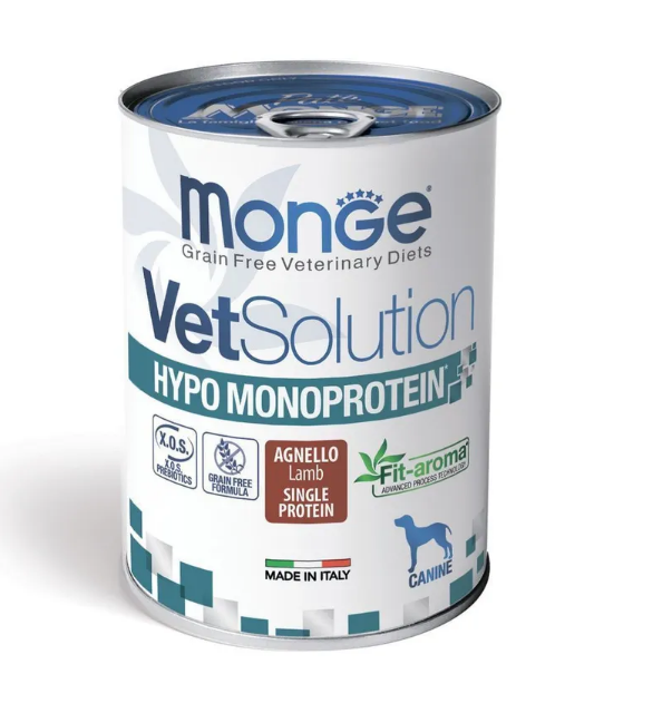 Monge VetSolution влажный корм для собак, при пищевой непереносимости, с ягненком (1шт в уп), 400 гр